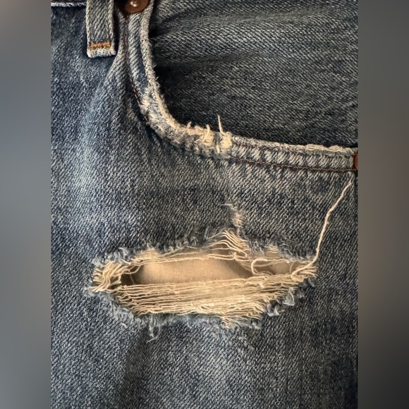 AGOLDE Jamie High-Rise Distressed Jeans / Grade Wash / Size 28 - Picture 4 of 7